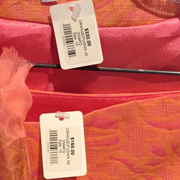 Gorgeous Orange & Fushia Jacket($330)& Skirt($158) - Picture 4 of 5